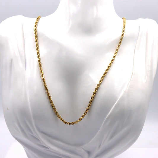 14kt Yellow gold rope chain necklace