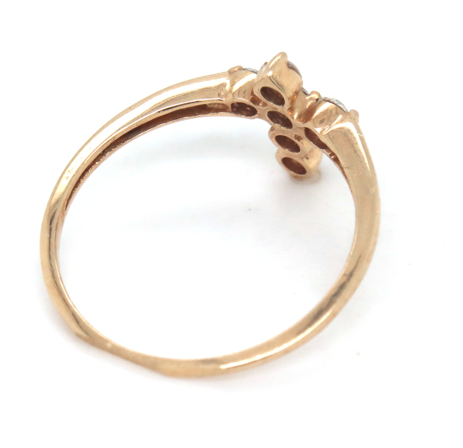 10kt Yellow gold cubic zirconia cross ring