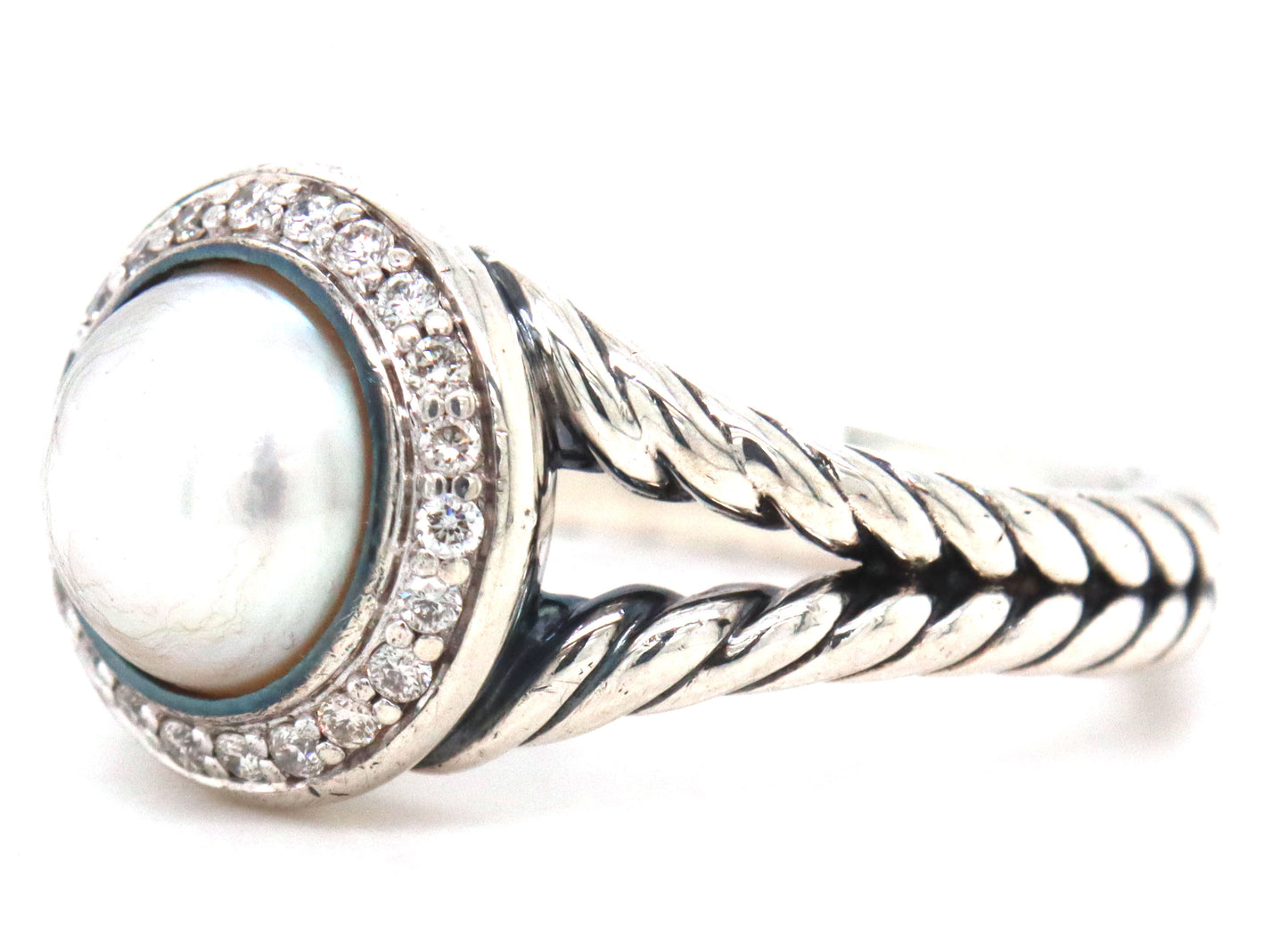 David Yurman pearl and diamond ring