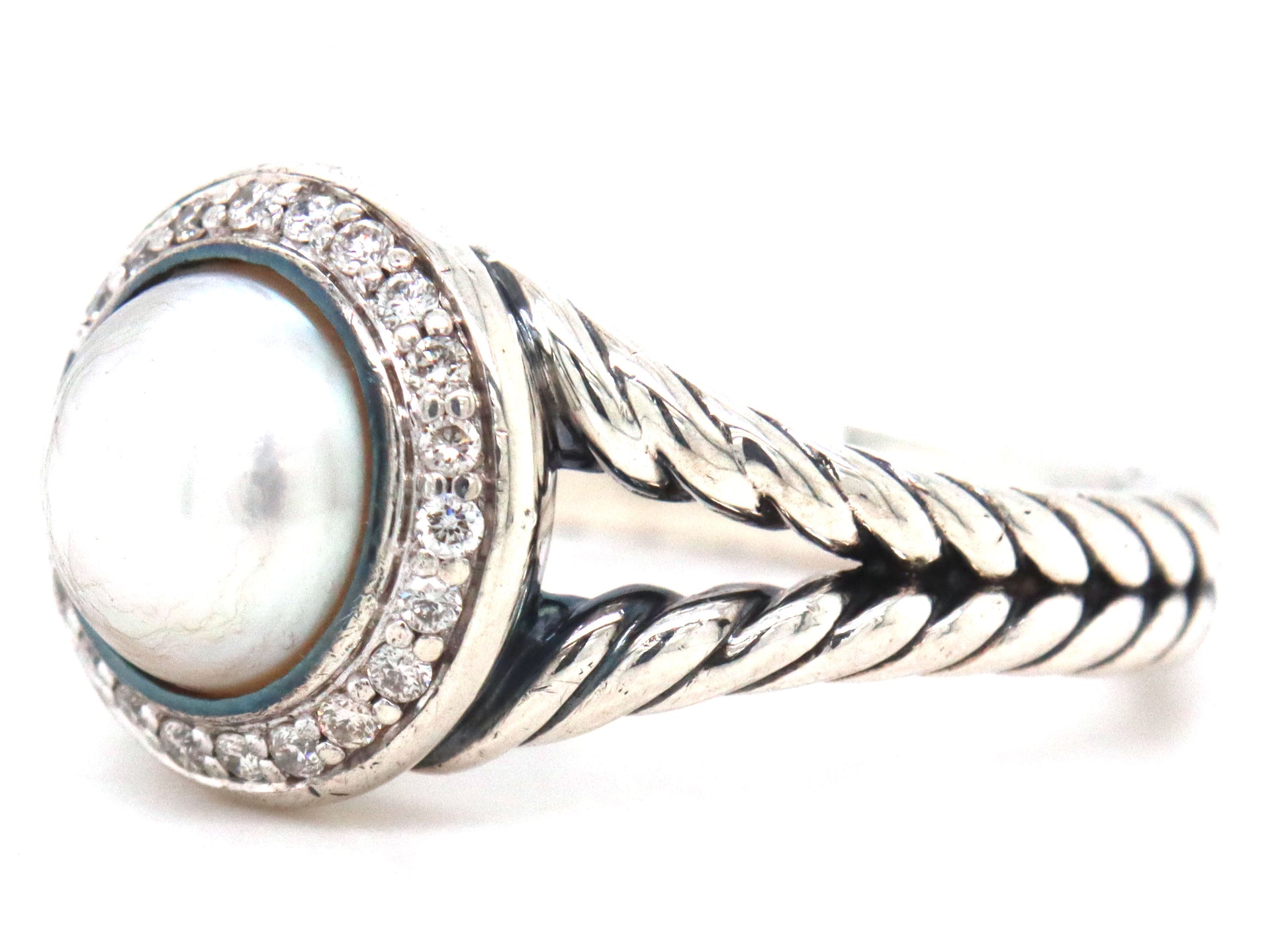 David Yurman pearl and diamond ring