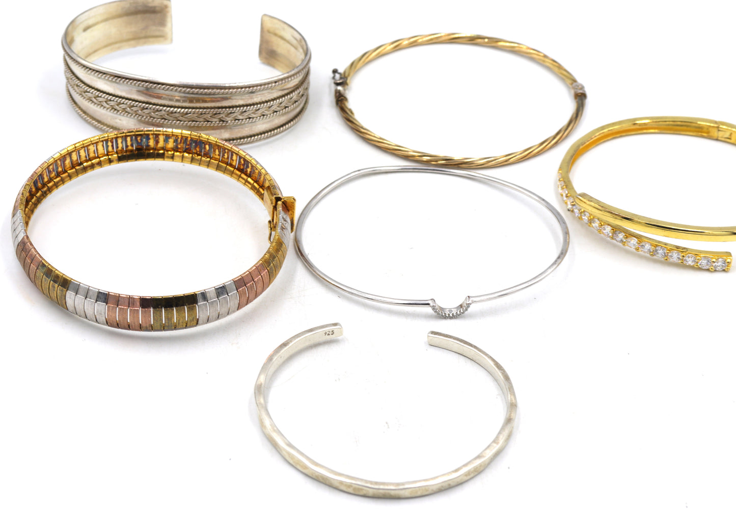 Group lot of Vintage 925 sterling silver bangles