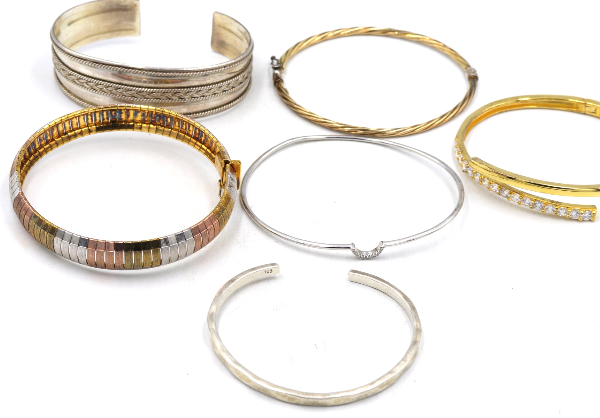 Group lot of Vintage 925 sterling silver bangles