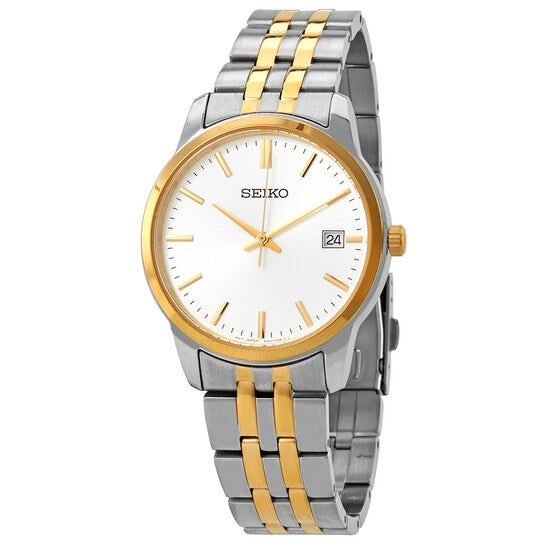 Seiko Essentials Men’s Two-Tone Stainless Steel White Dial Quartz Watch – 40mm