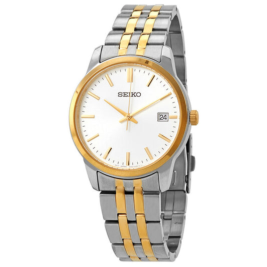 Seiko Essentials Men’s Two-Tone Stainless Steel White Dial Quartz Watch – 40mm