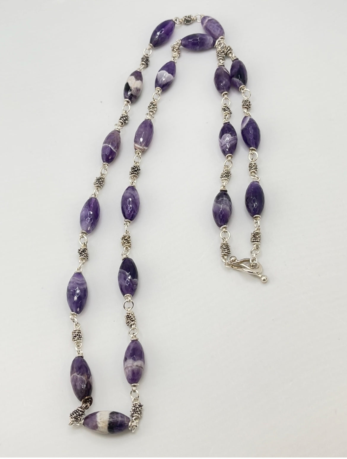 925 Sterling Silver Michael Dawkins Starry Night Amethyst Station Necklace