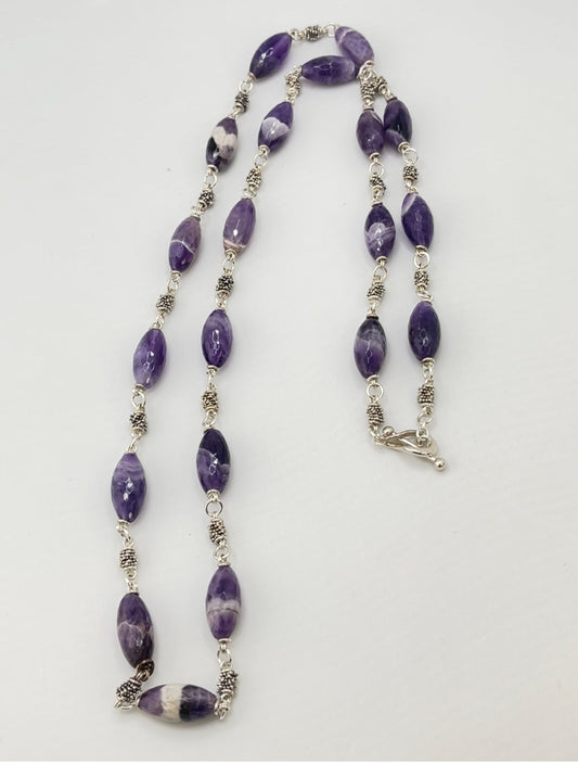 925 Sterling Silver Michael Dawkins Starry Night Amethyst Station Necklace
