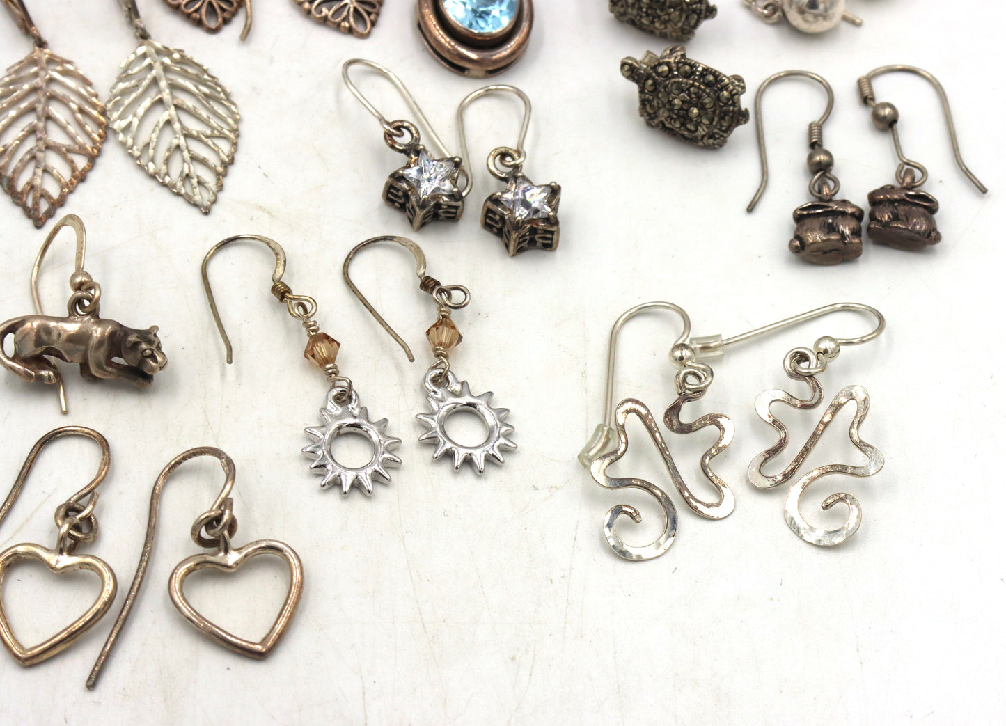 Group lot of vintage 925 sterling silver earrings