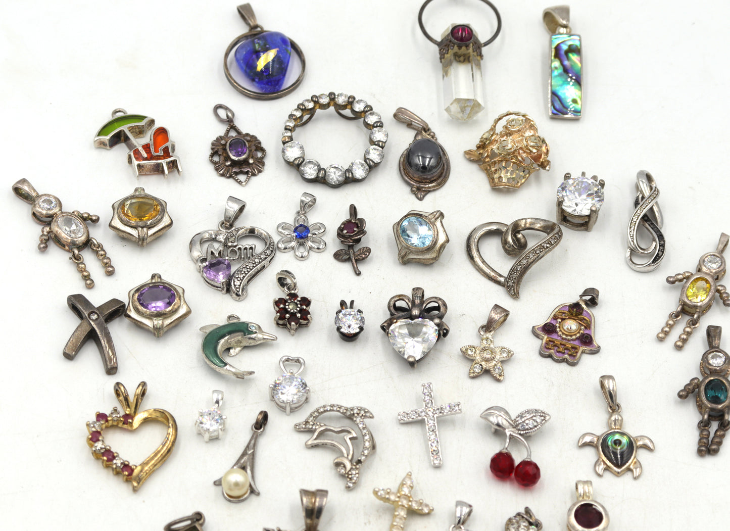 Group lot of Vintage 925 sterling silver pendants