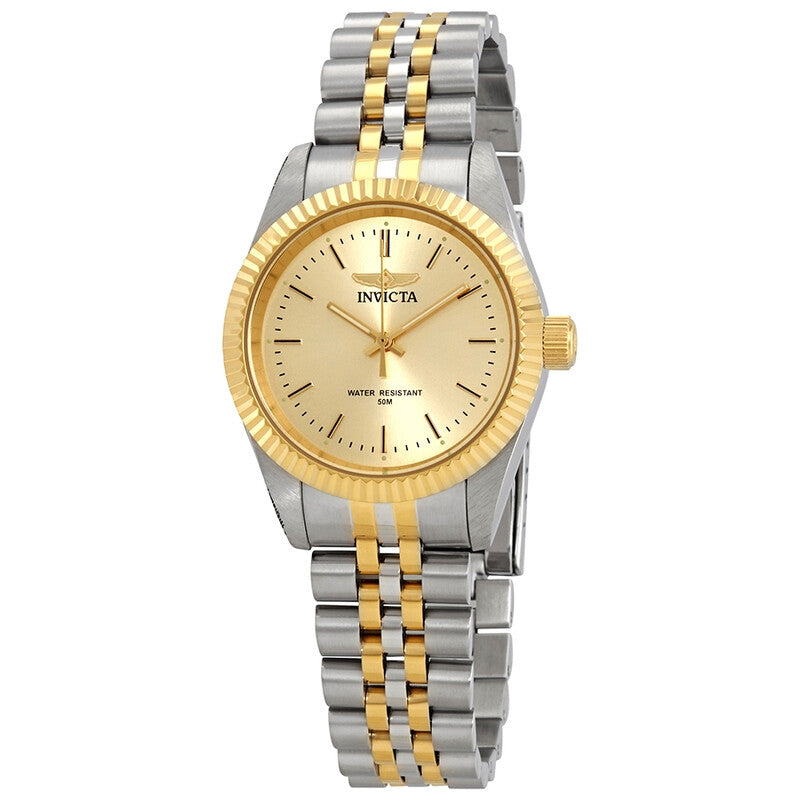 Invicta Specialty Womens Gold Dial Two Tone Stainless Steel Quartz Watch 36 mm