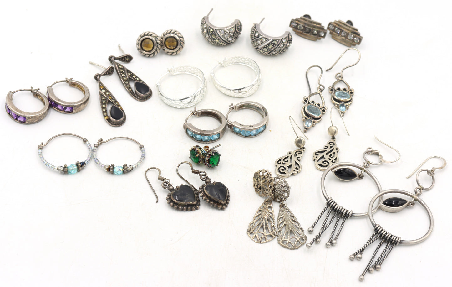 Group lot of Vintage 925 sterling silver earrings