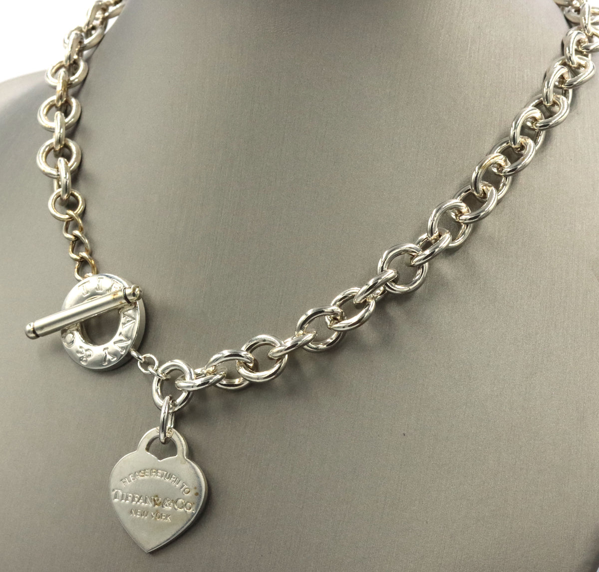 Tiffany & Co heart shaped pendant on chain