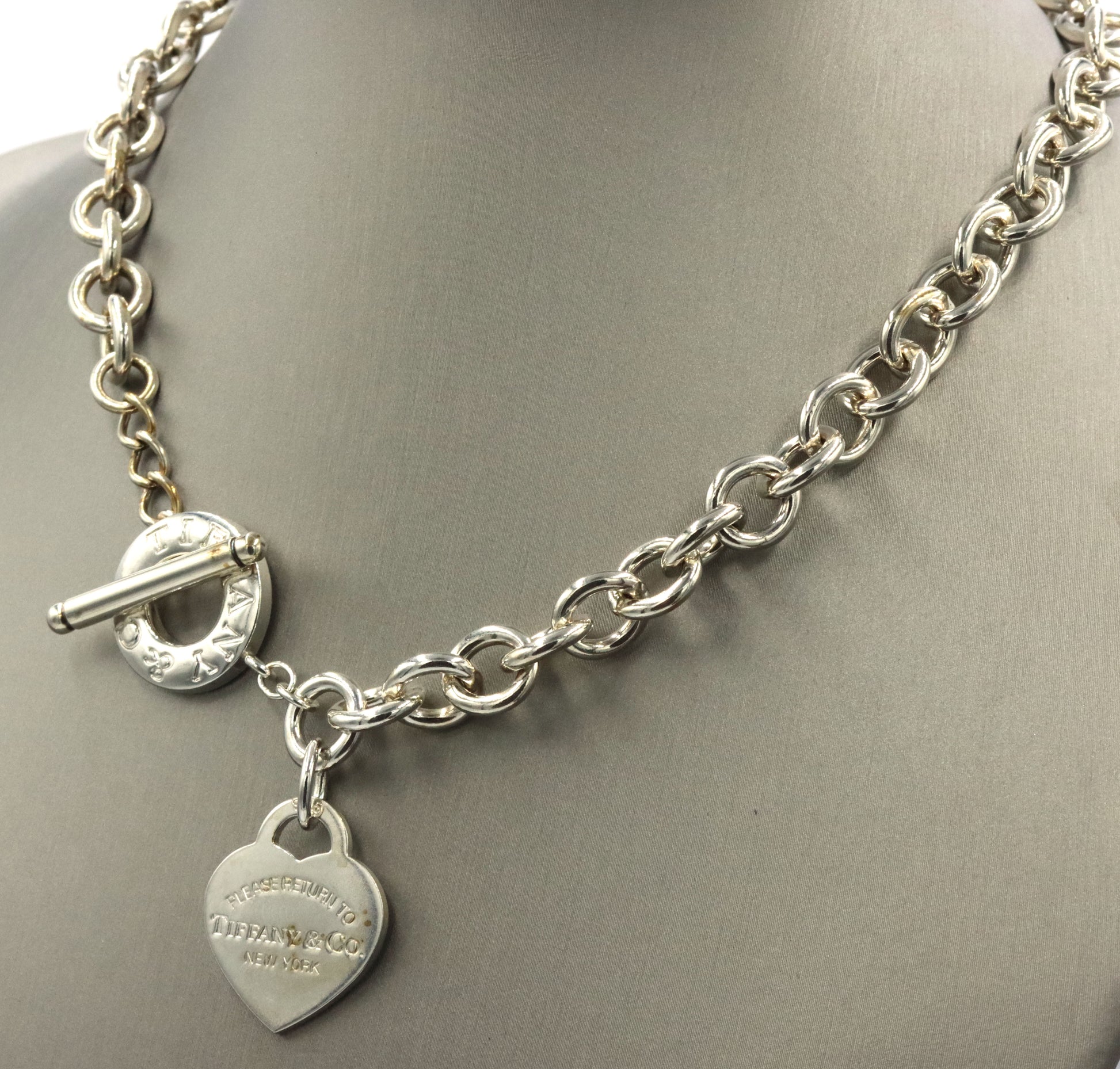 Tiffany & Co heart shaped pendant on chain