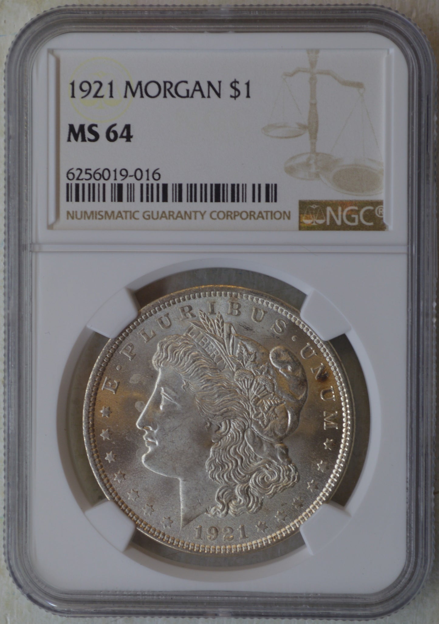 1921 Morgan Silver Dollar NGC MS64 Near Gem BU | Brilliant Luster