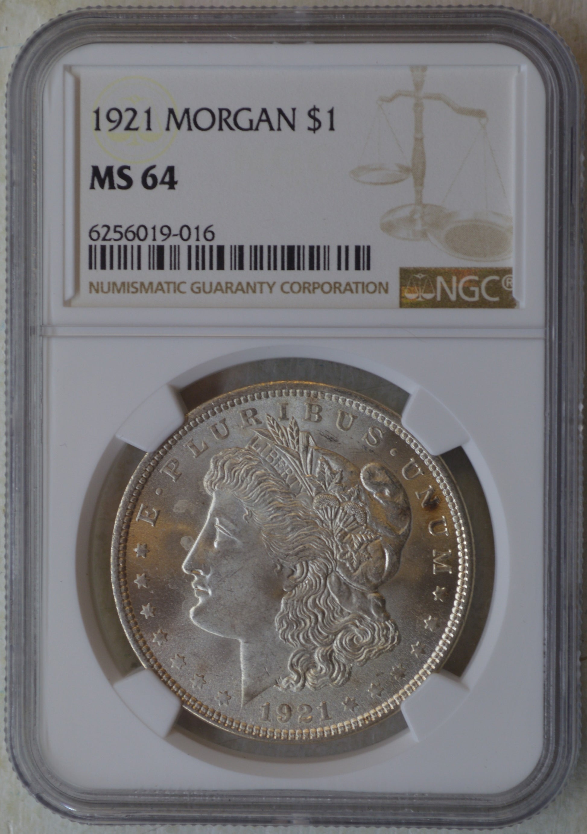 1921 Morgan Silver Dollar NGC MS64 Near Gem BU | Brilliant Luster
