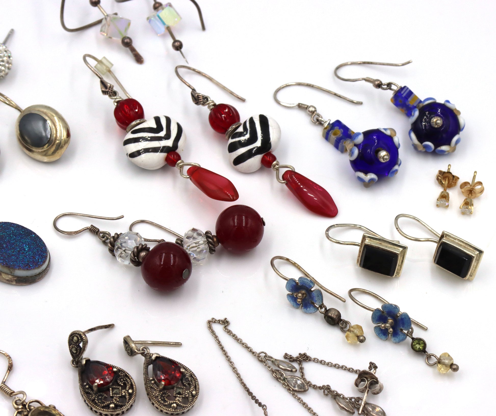 Vintage 925 sterling silver group lot of earrings