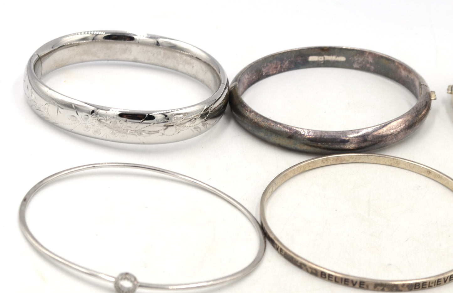 Group lot of Vintage 925 sterling silver bangles