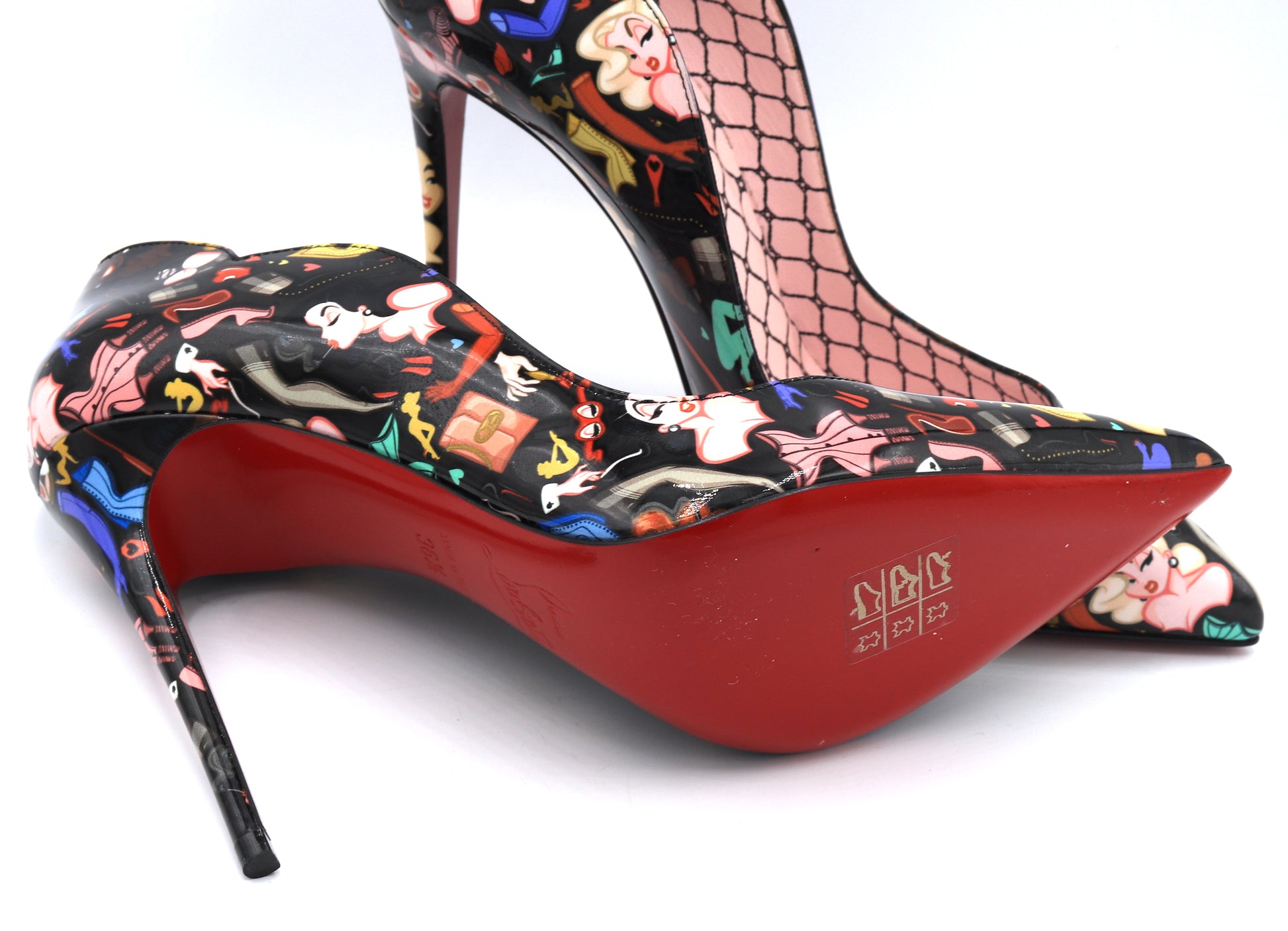 Christian Louboutin Hot chick black Fetish print leather Pumps