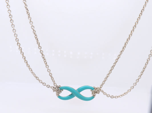 Tiffany & Co Infinity Blue Enamel Necklace