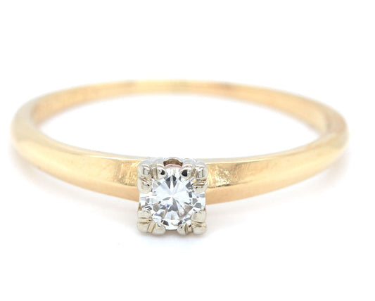 14kt Yellow gold RBC Solitaire diamond ring