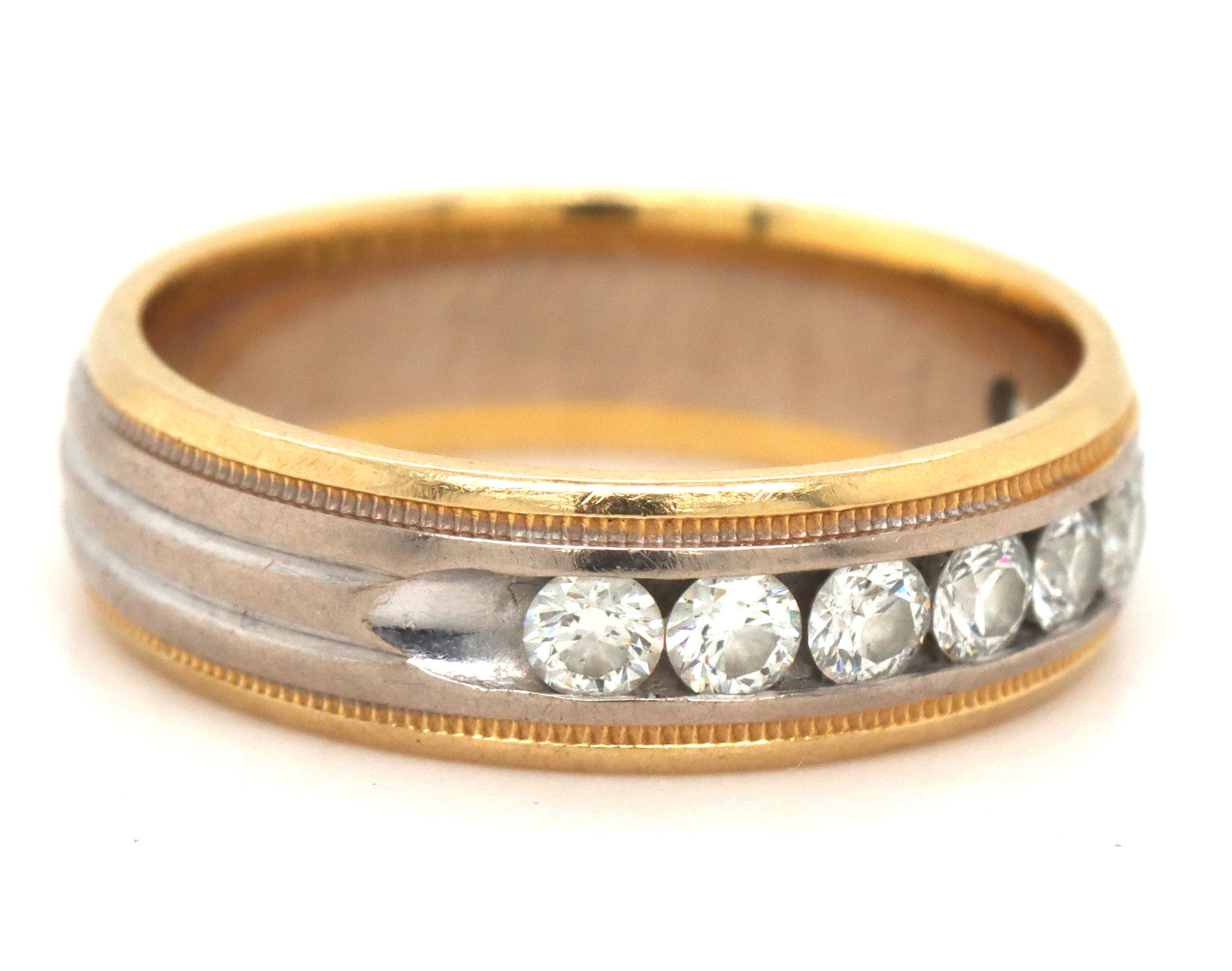 14kt two tone gold diamond band