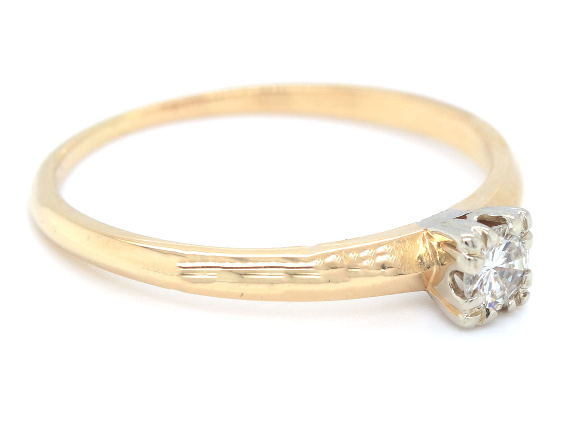 14kt Yellow gold RBC Solitaire diamond ring