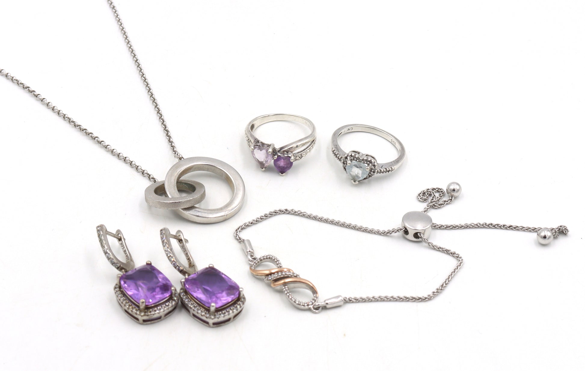 Group lot of Vintage 925 sterling silver miscellaneous jewelry