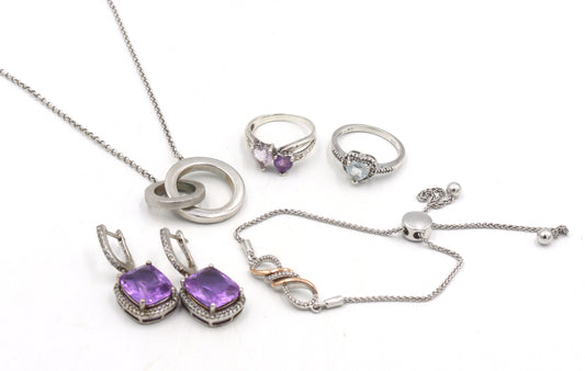 Group lot of Vintage 925 sterling silver miscellaneous jewelry