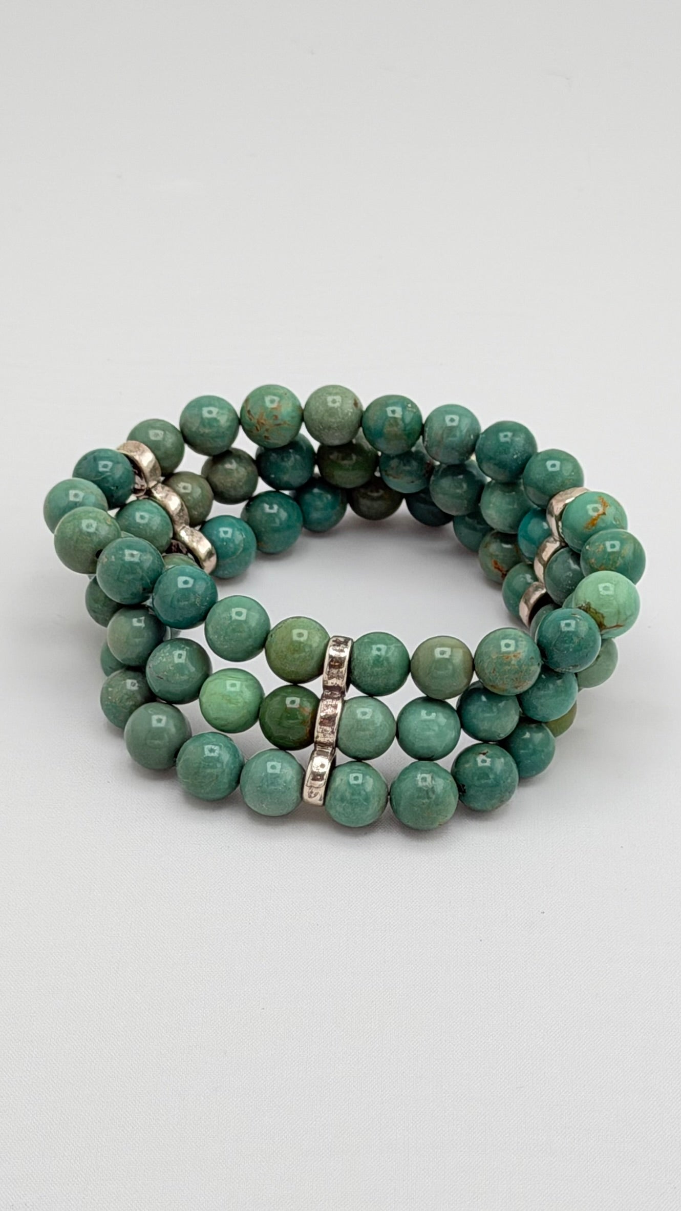 925 Sterling Silver  Turquoise Three Strand Bracelet