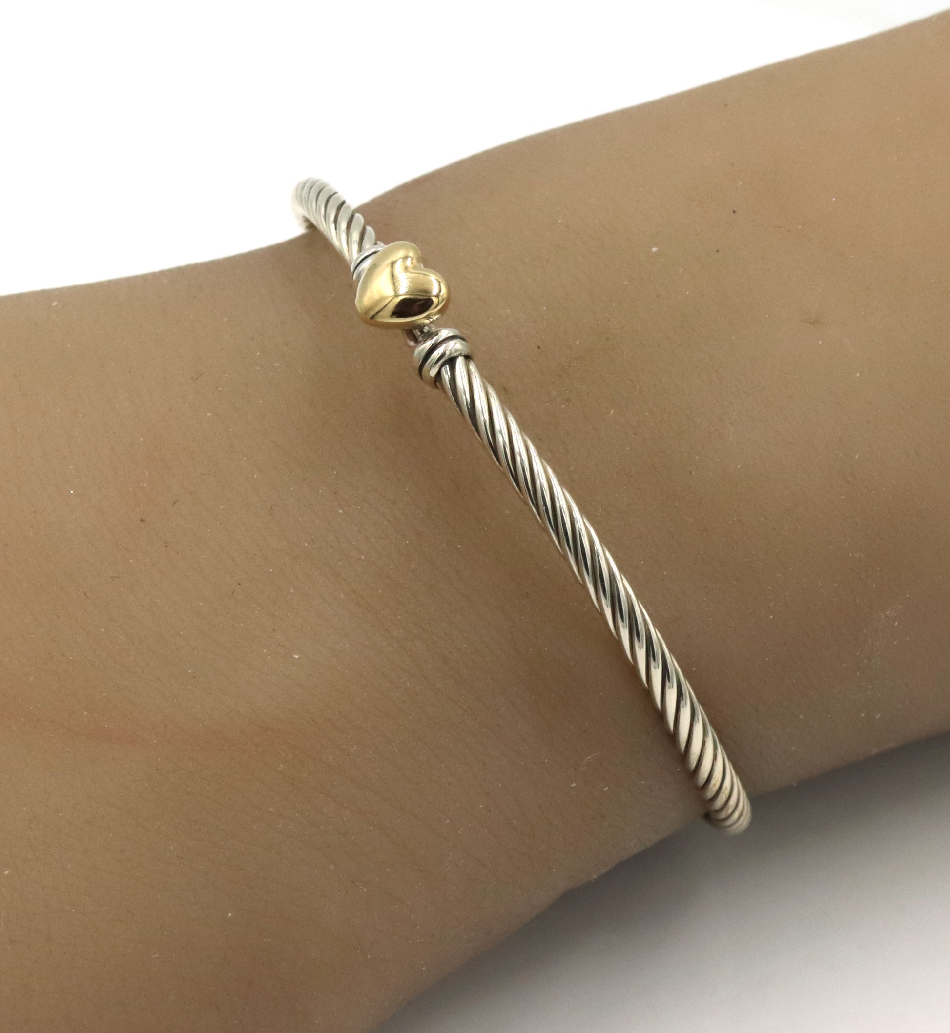David Yurman cable classic heart bangle bracelet