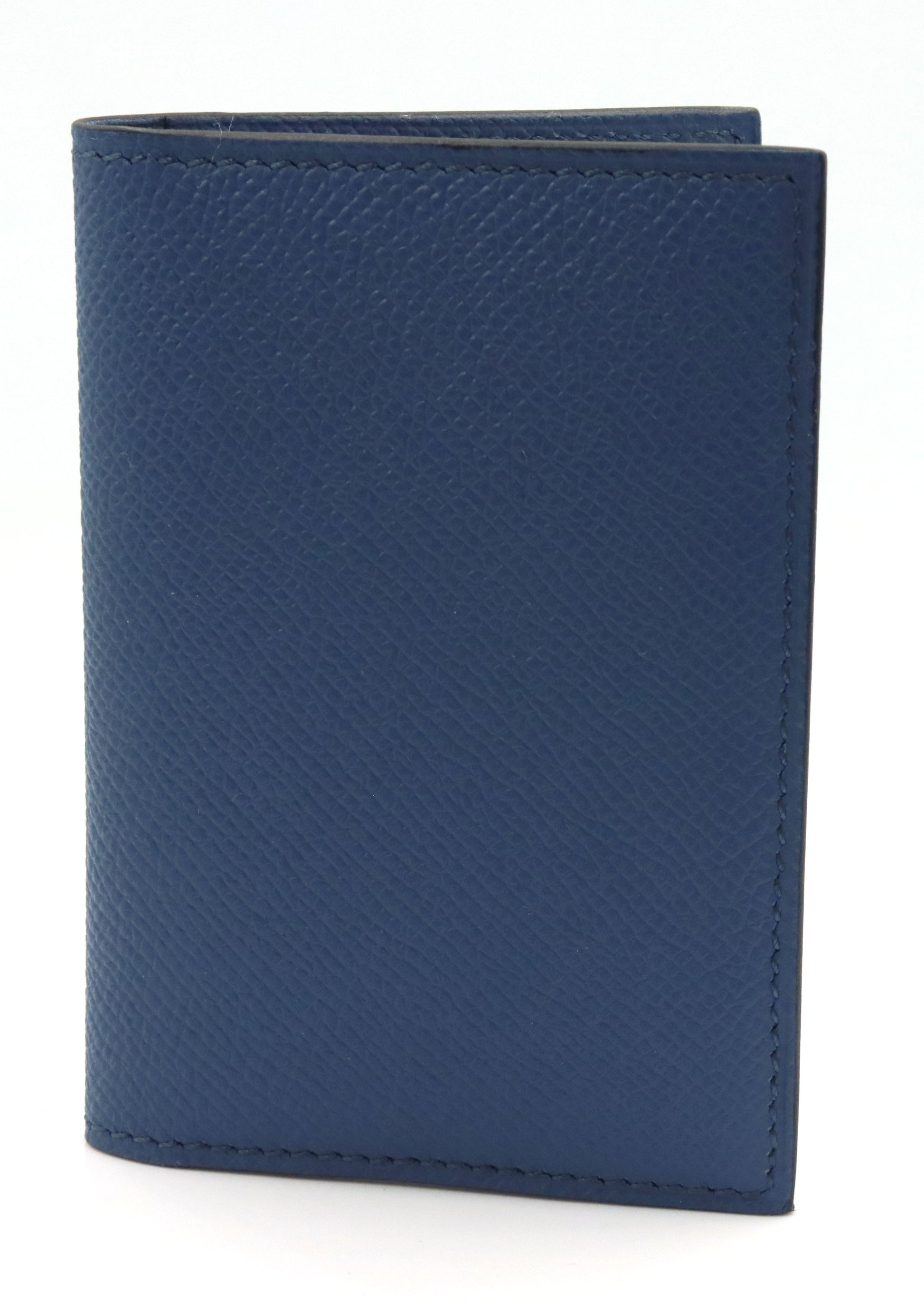 Hermes blue leather compact car holder wallet