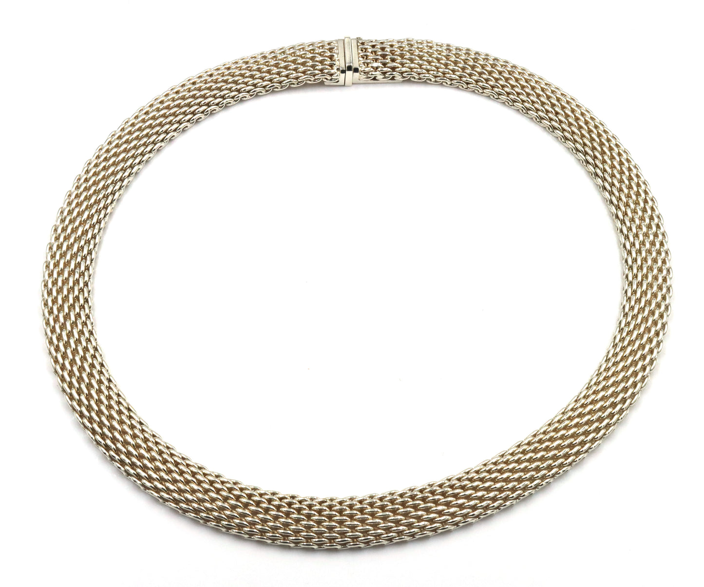 925 Sterling silver Tiffany & Co somerset mesh collar necklace