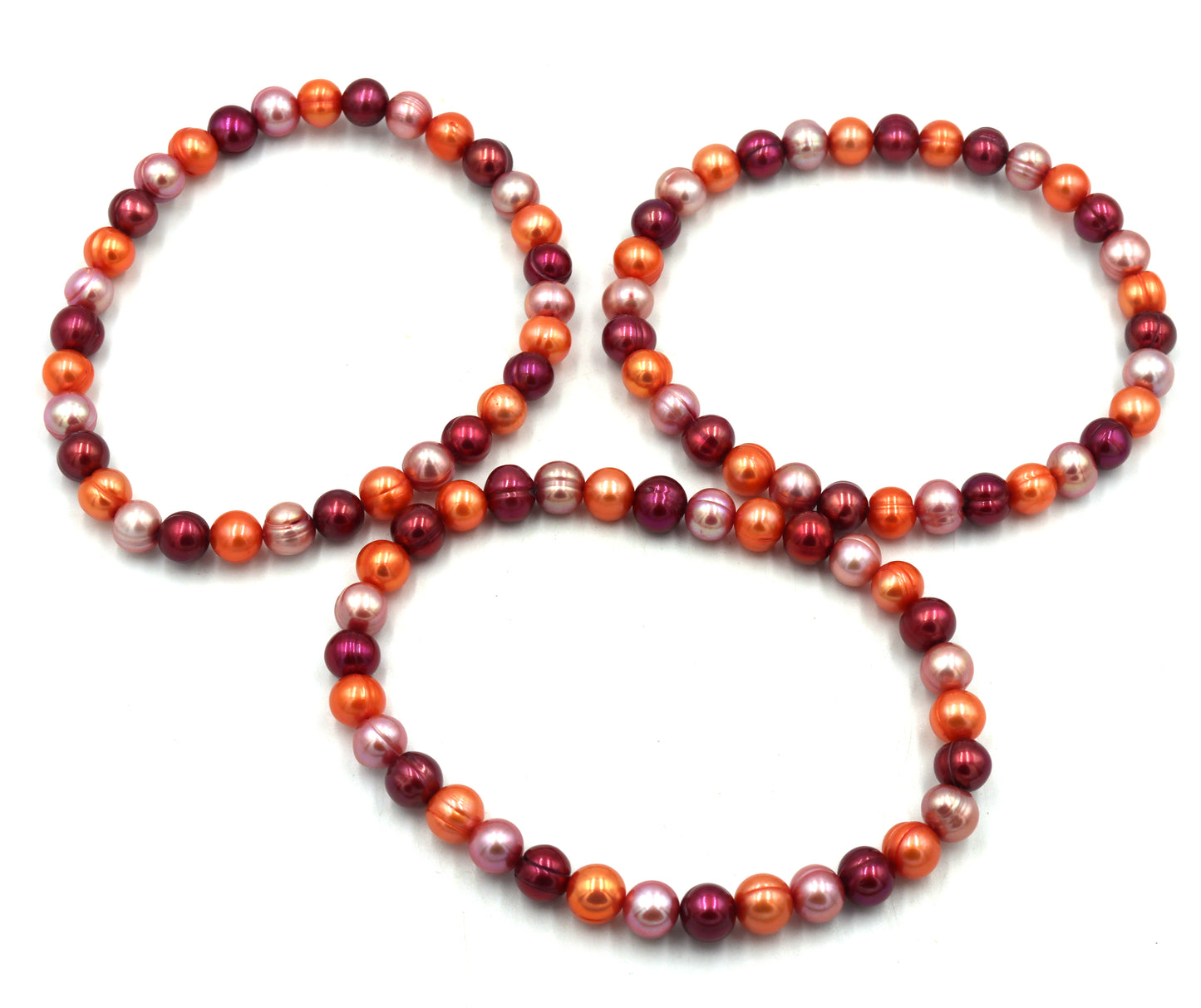 Lot of 3 Honora pearl multi color bracelets