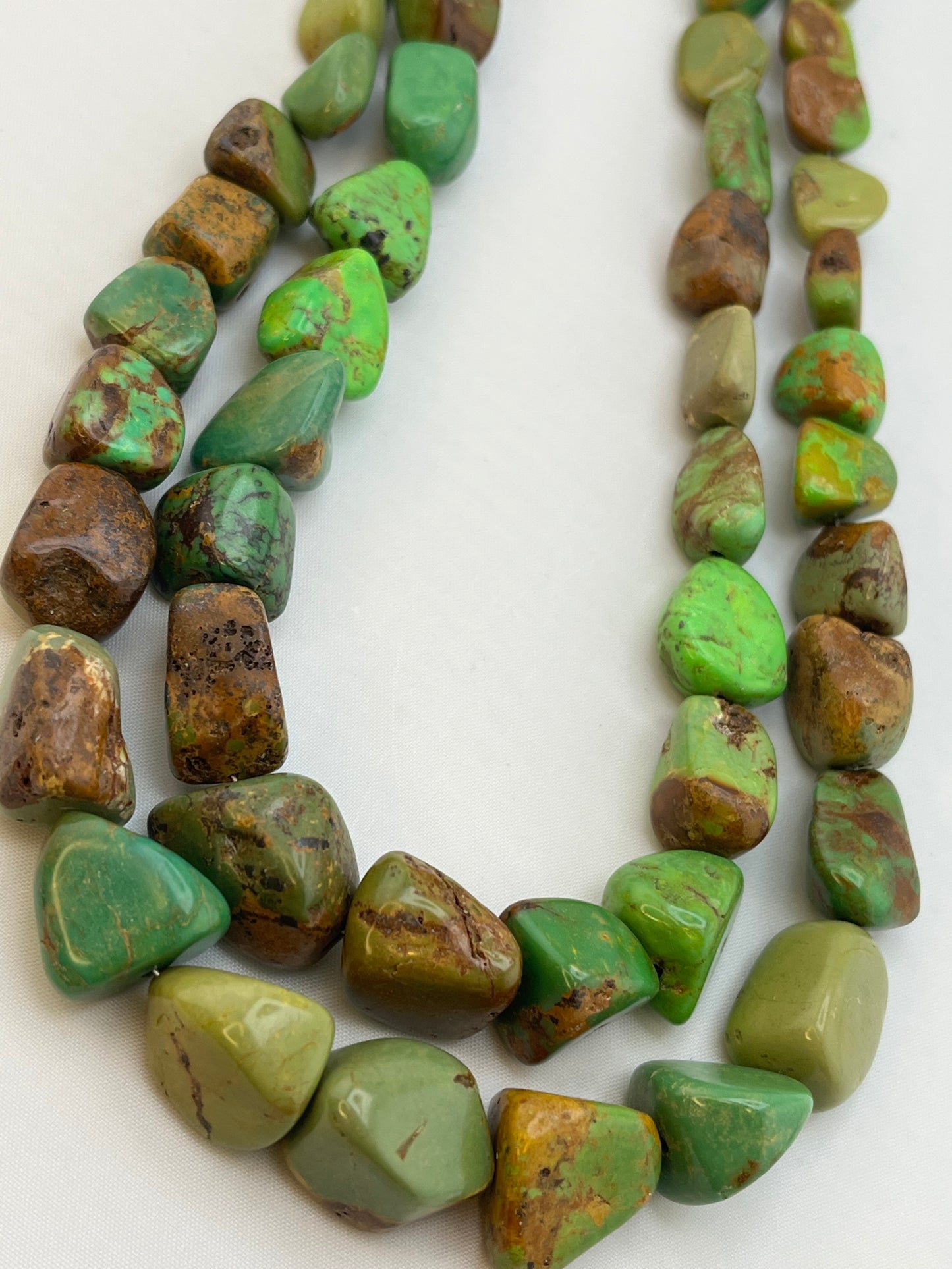 Jay King DTR 925 Sterling Silver Mojave Green Turquoise Beads Double Strand Necklace