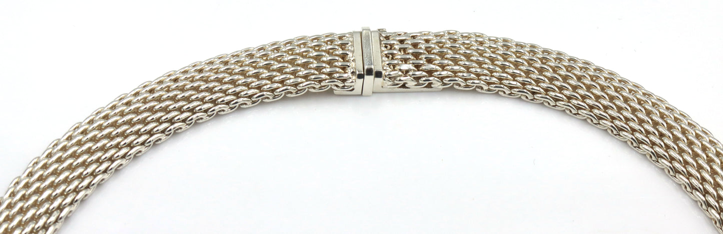 925 Sterling silver Tiffany & Co somerset mesh collar necklace