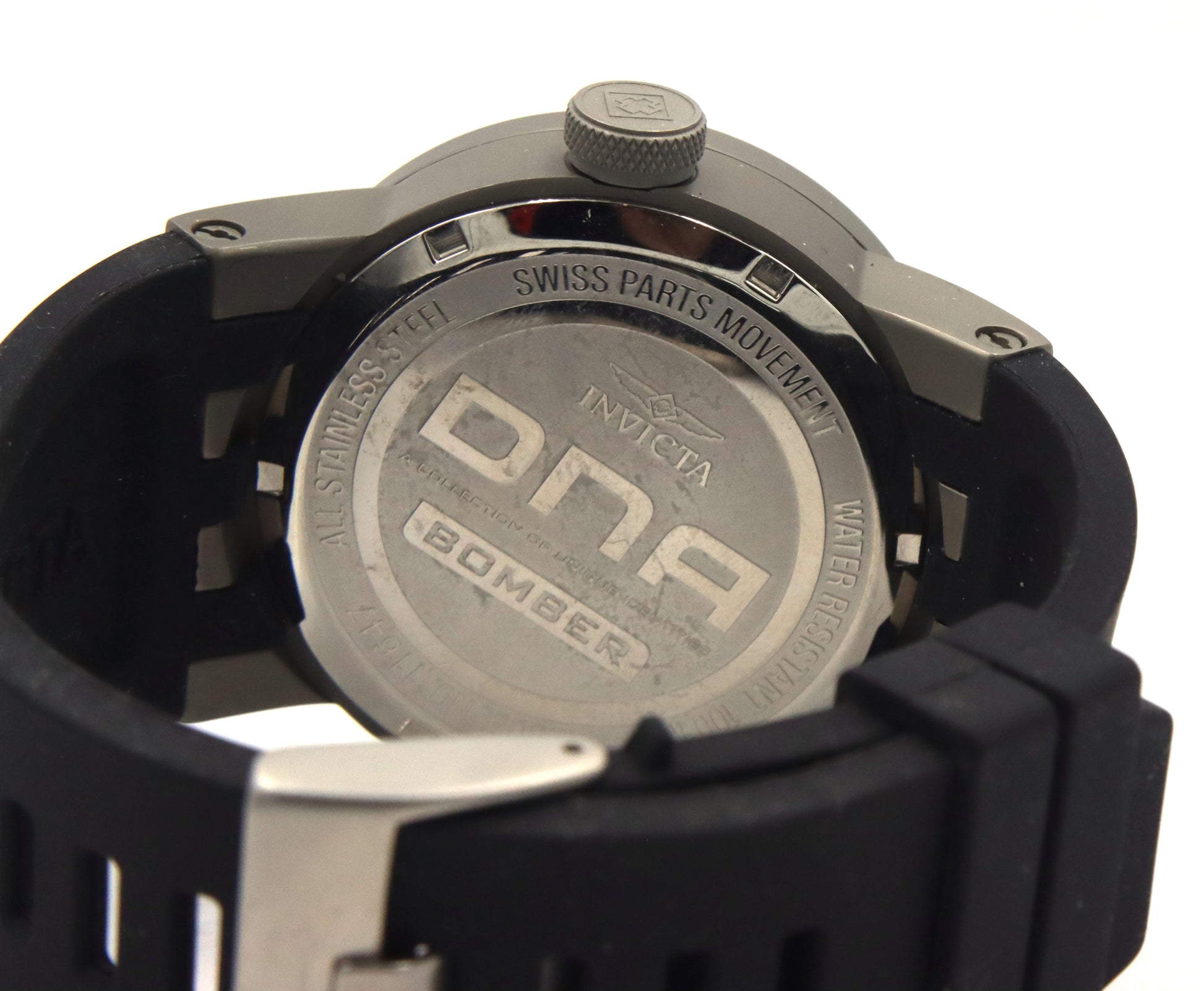 Invicta DNA Bomber silver tone dial watch