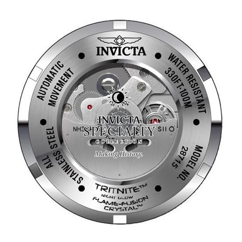 Invicta Men's Specialty Automatic 3 Hand Black Dial Watch