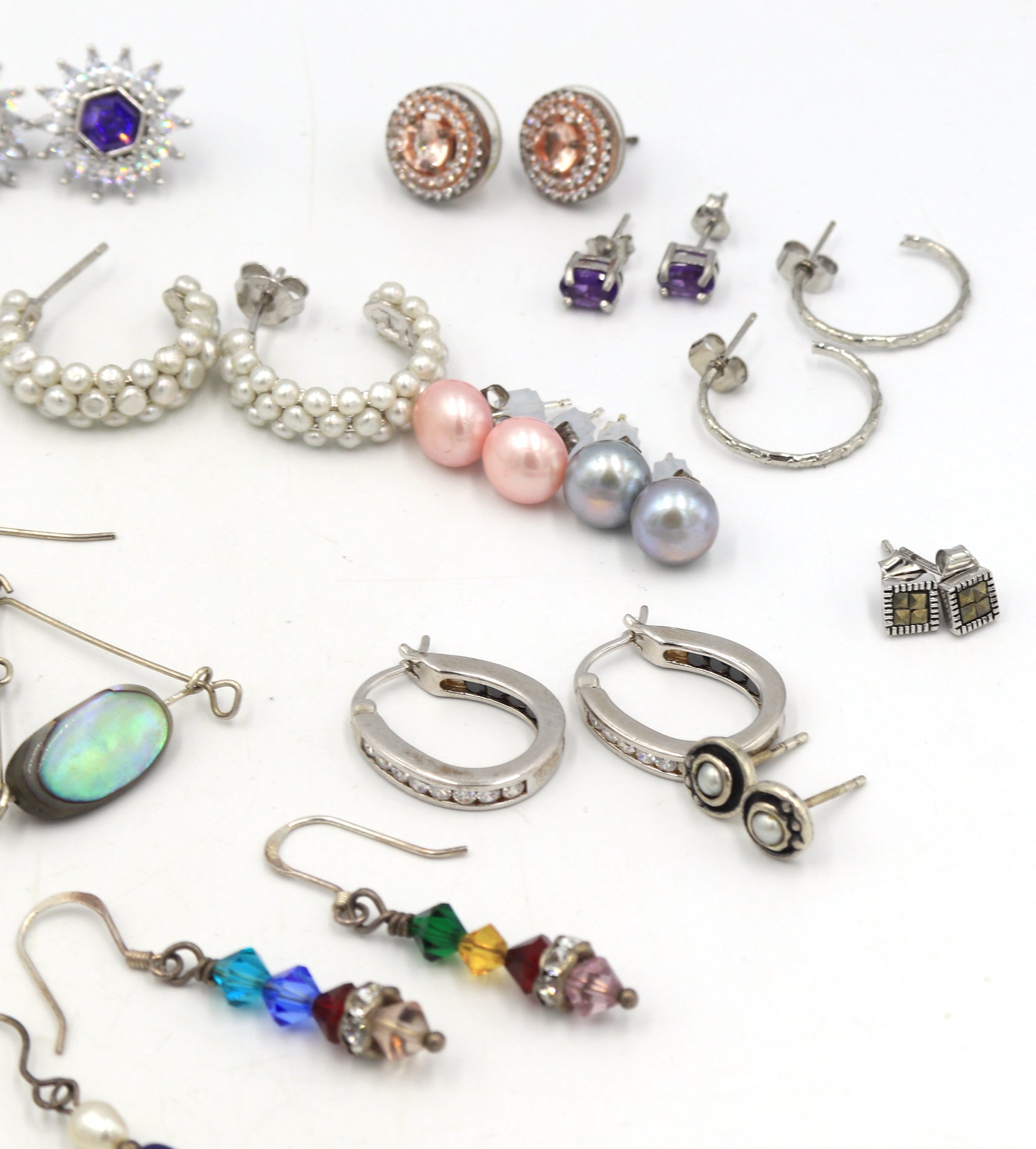 Group lot of Vintage 925 sterling silver earrings