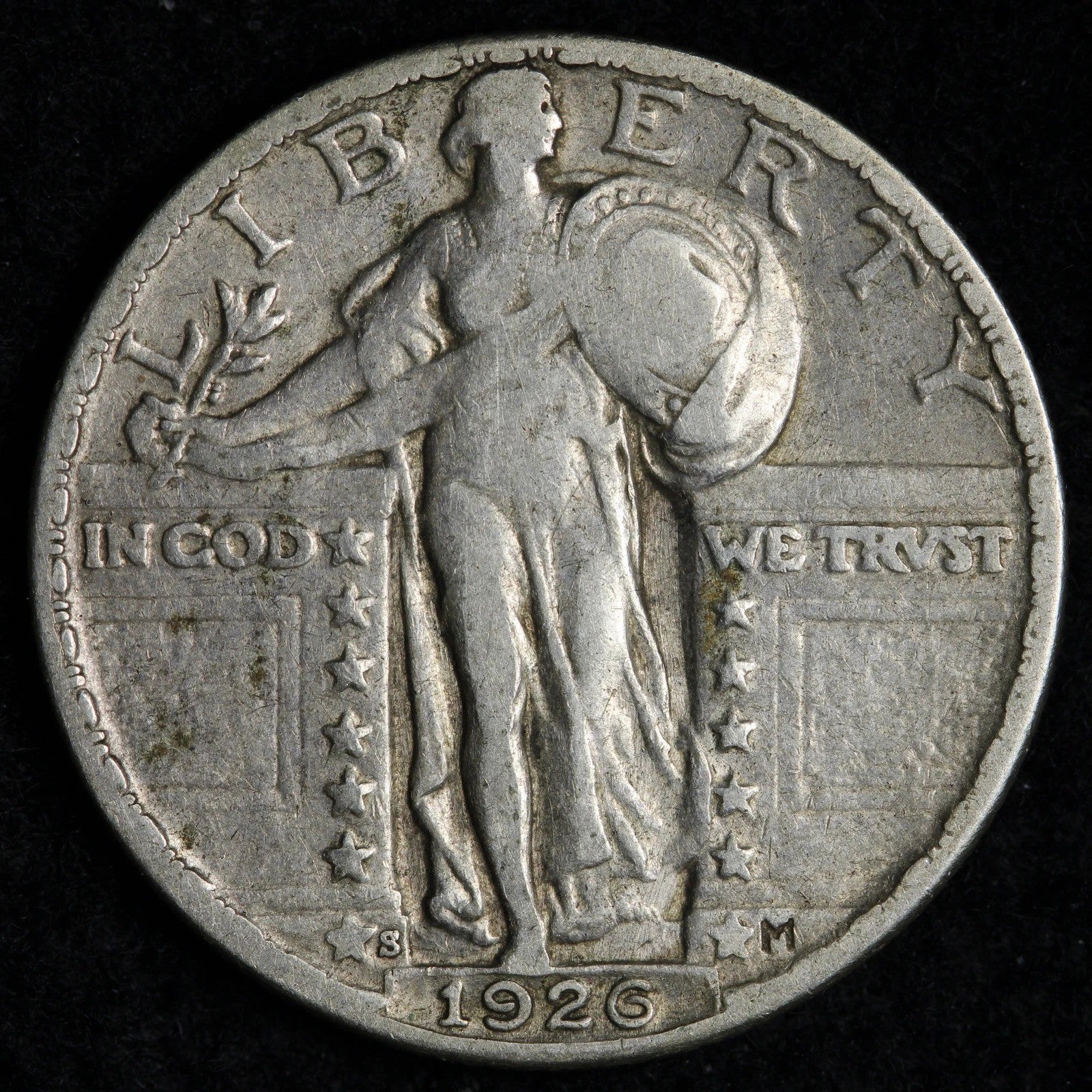 1926-S Standing Liberty Quarter Key Better-Date Silver Quarter Fine (F-12) Details