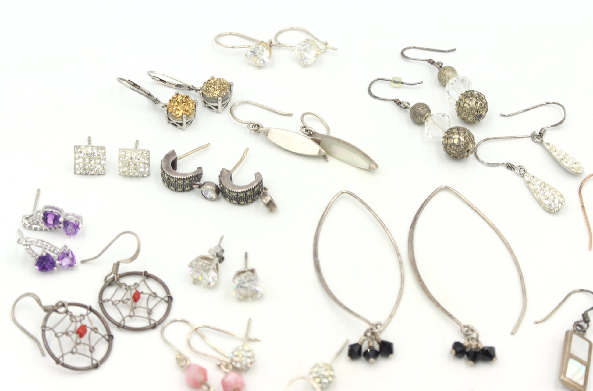 Group lot of Vintage 925 sterling silver earrings