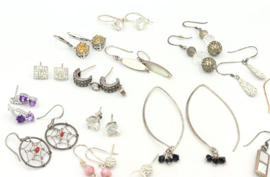 Group lot of Vintage 925 sterling silver earrings