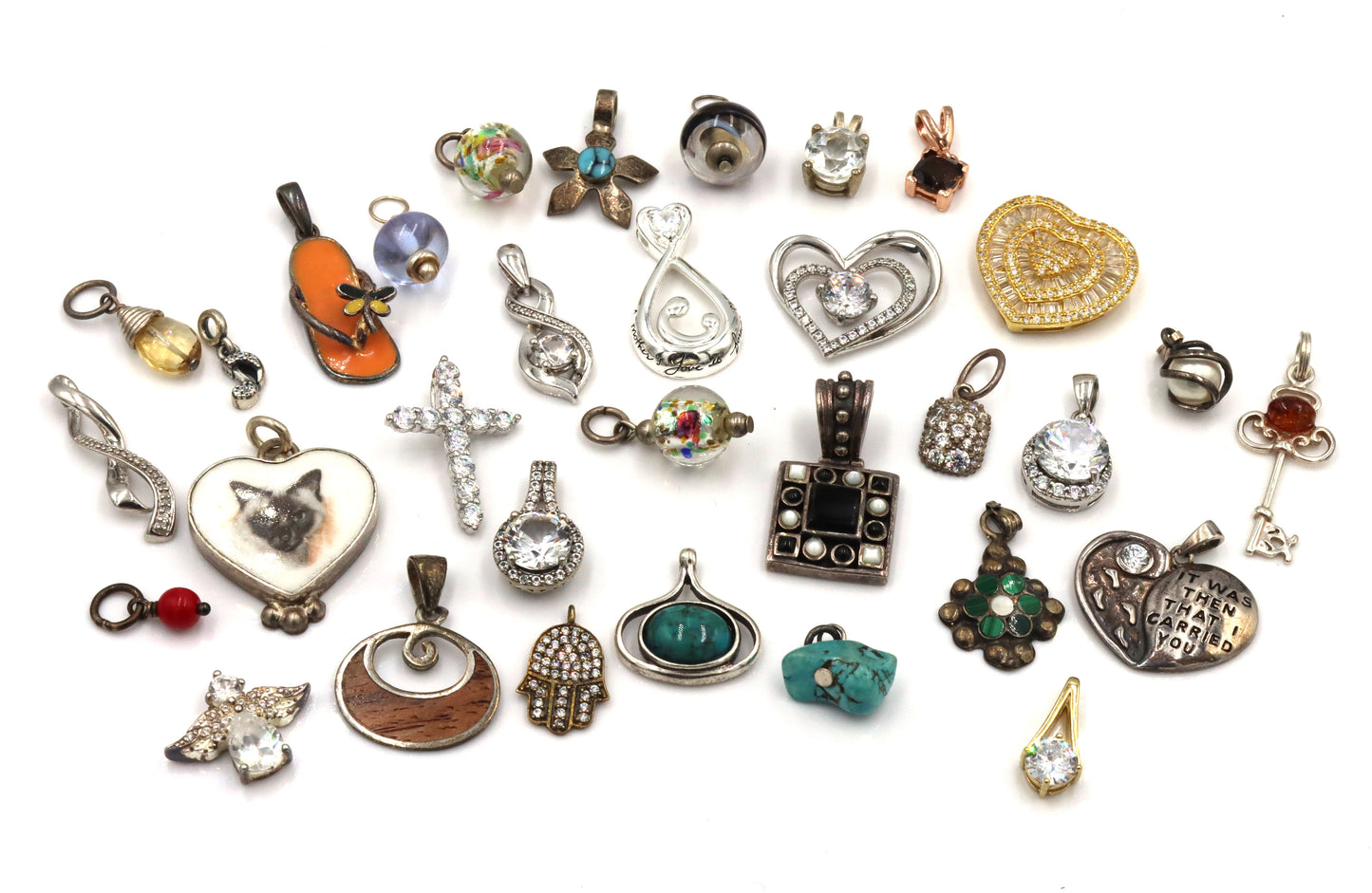 Group lot of charms pendants in 925 sterling silver