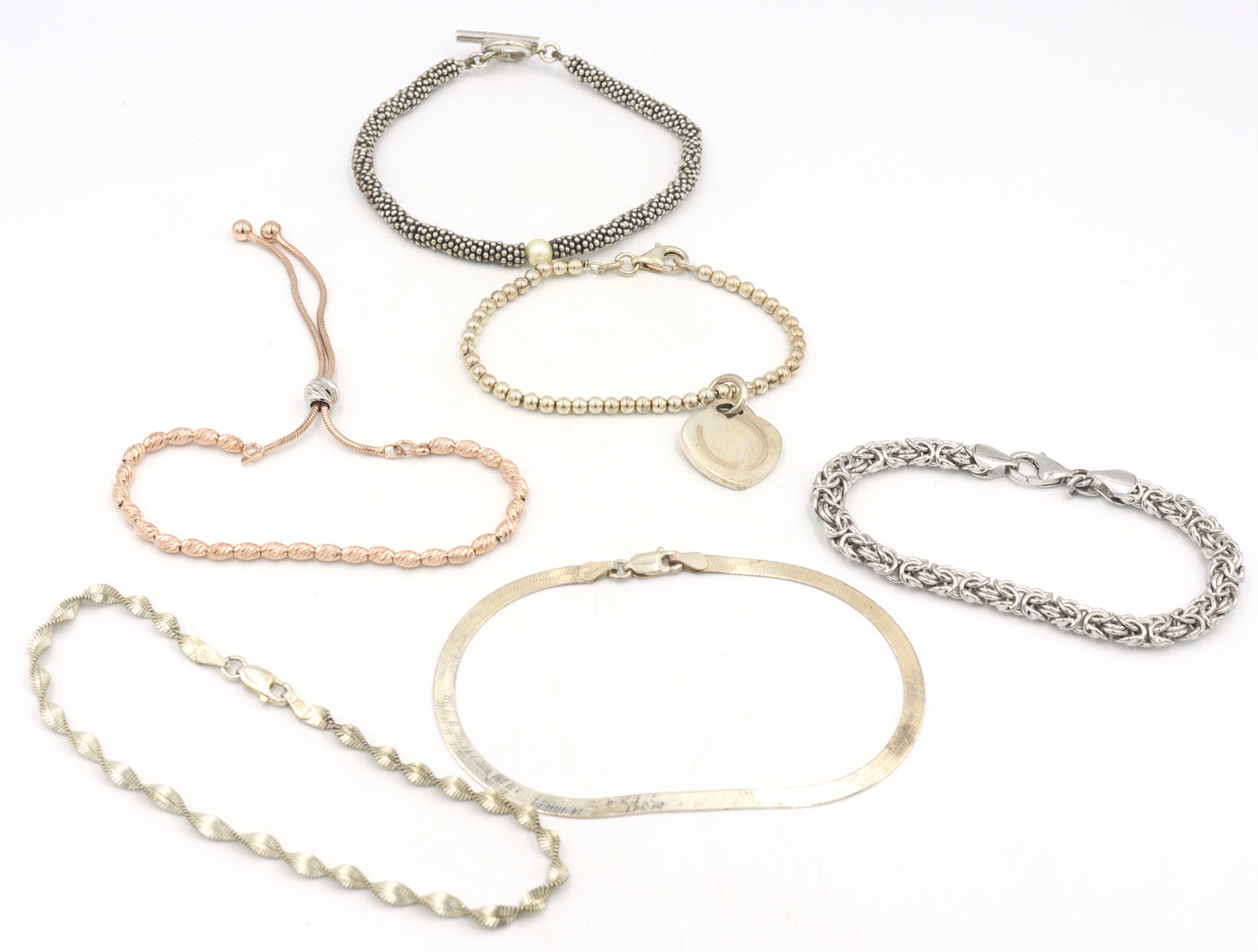 Group lot of Vintage 925 sterling silver bracelets