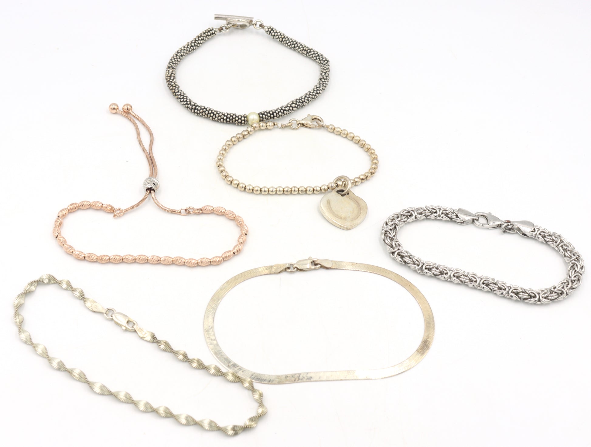 Group lot of Vintage 925 sterling silver bracelets