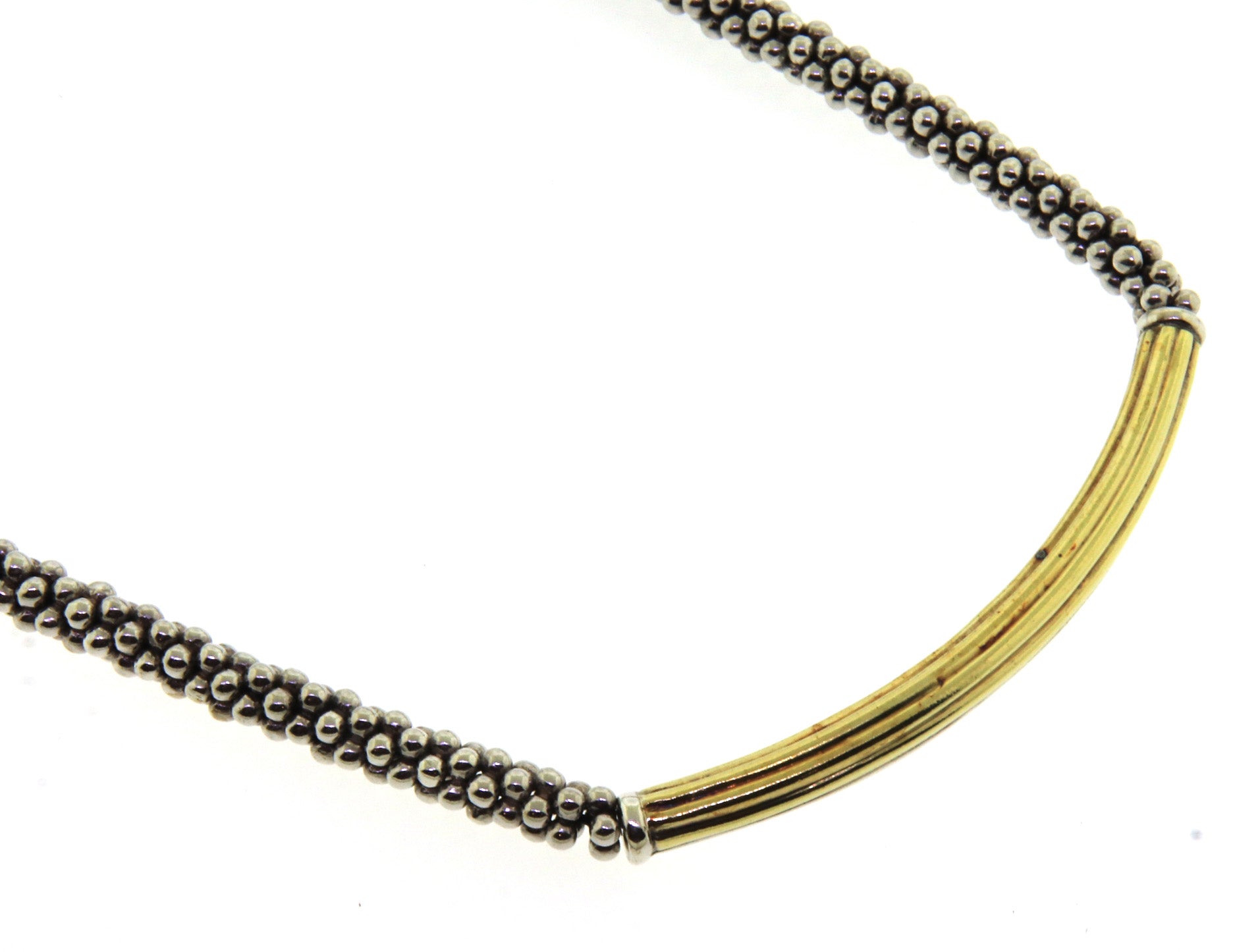 Sterling Silver Lagos Caviar Bar Necklace