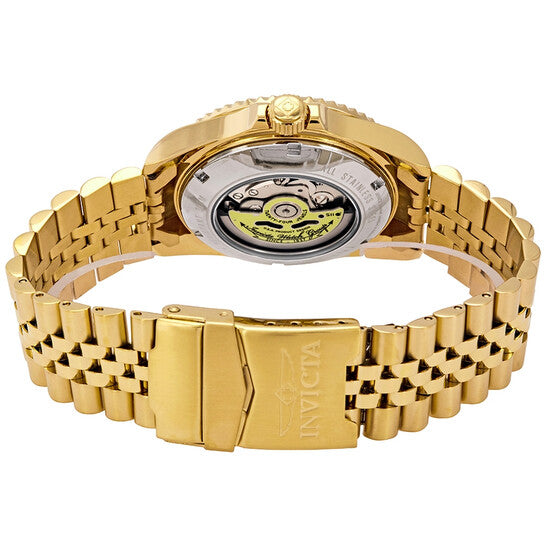 Invicta Pro Diver Automatic Men's Watch – Gold Dial, Blue Bezel, Stainless Steel Bracelet