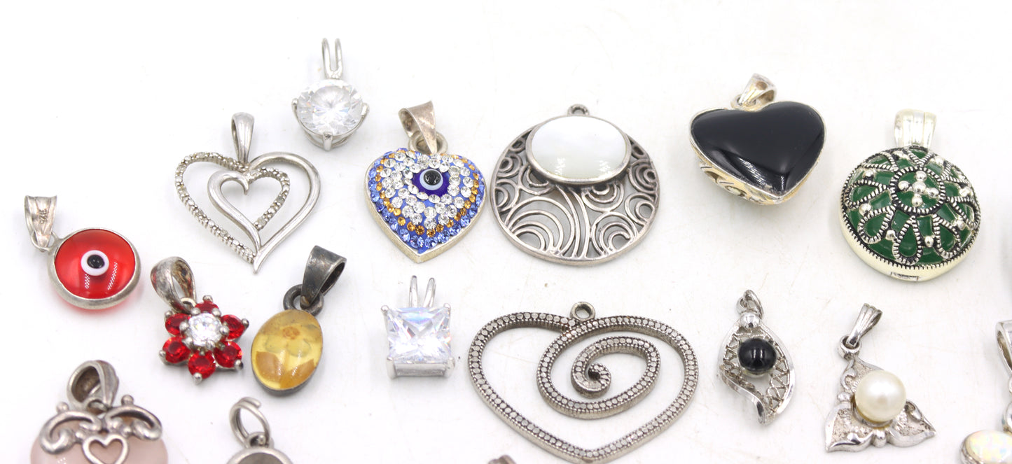 Group lot of Vintage 925 sterling silver pendants