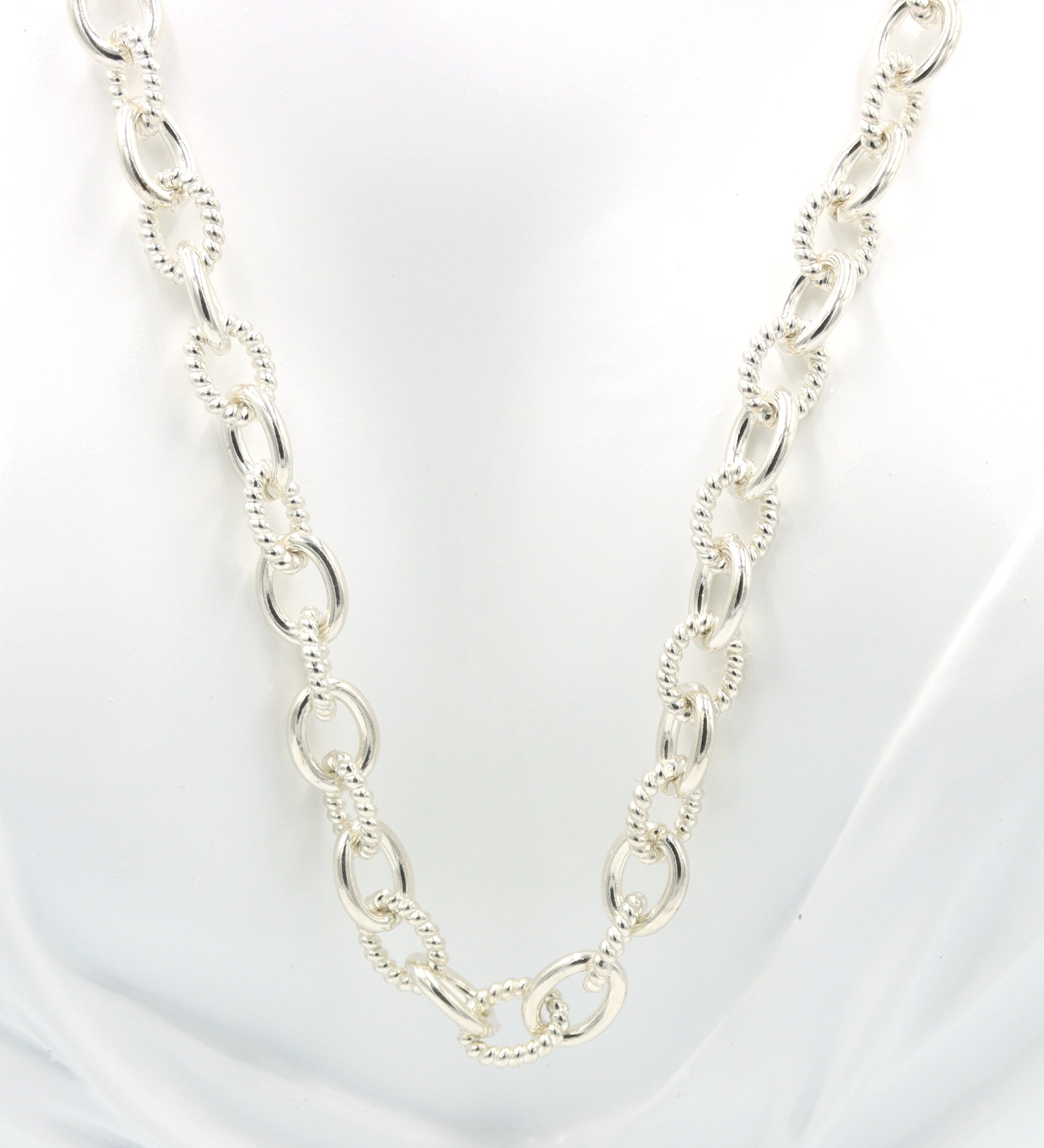 Judith Ripka key to my heart cable link chain necklace