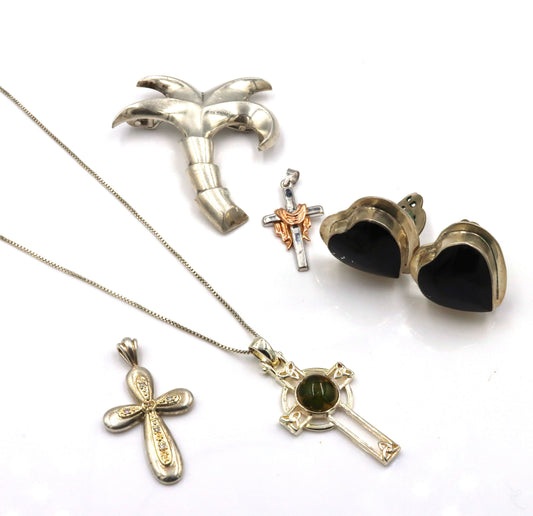 Group lot of vintage 925 sterling silver jewelry