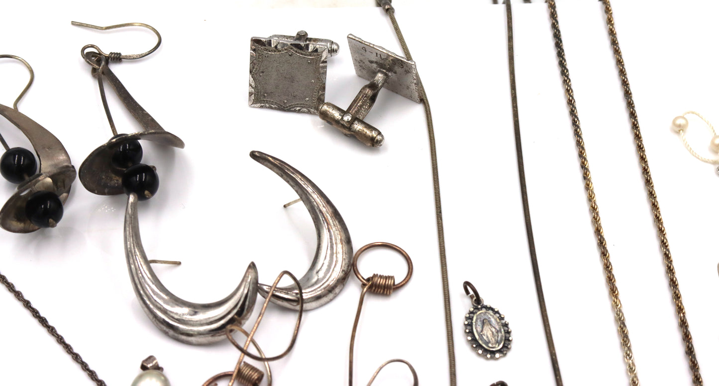 Big group lot of vintage 925 sterling silver mixed jewelry