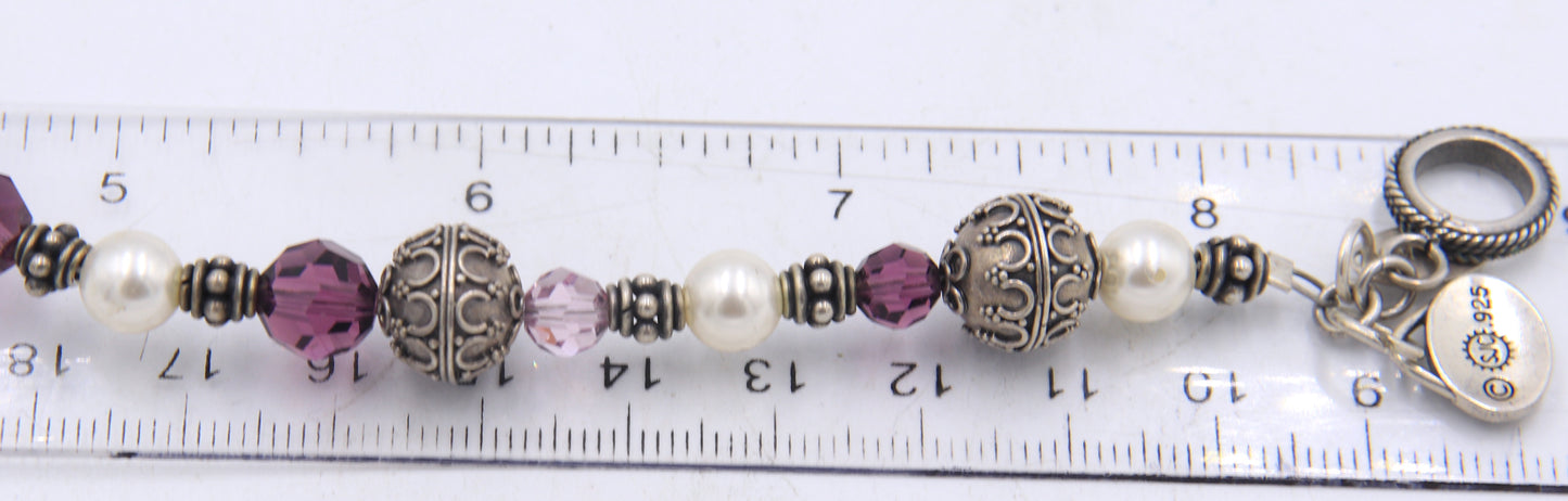 Group lot of 2 vintage 925 sterling silver bracelets